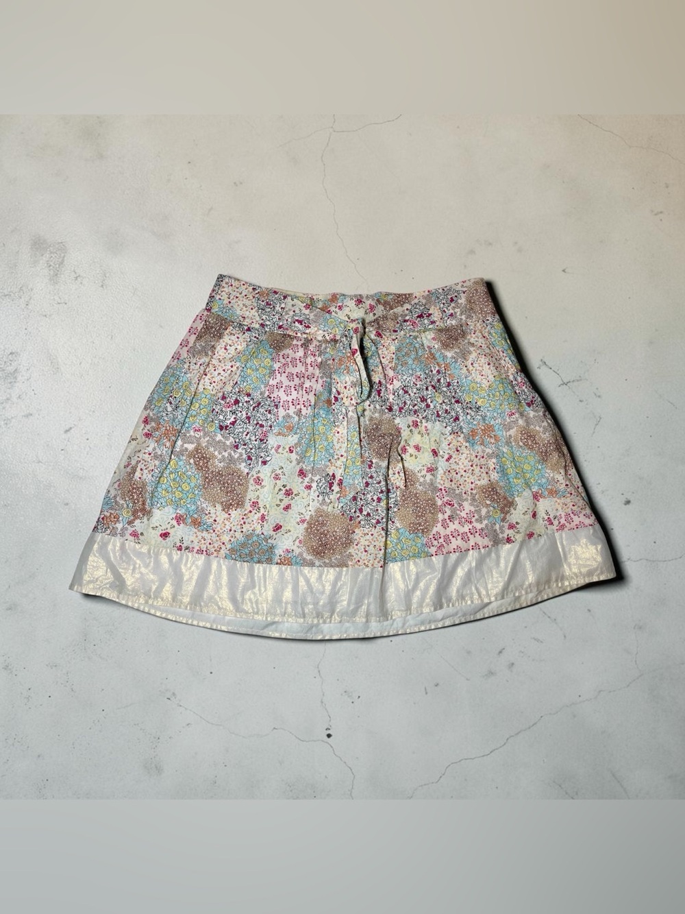 Star City Boho Skirt Women’s Junior Sz 13 Multicolor Floral With Bow